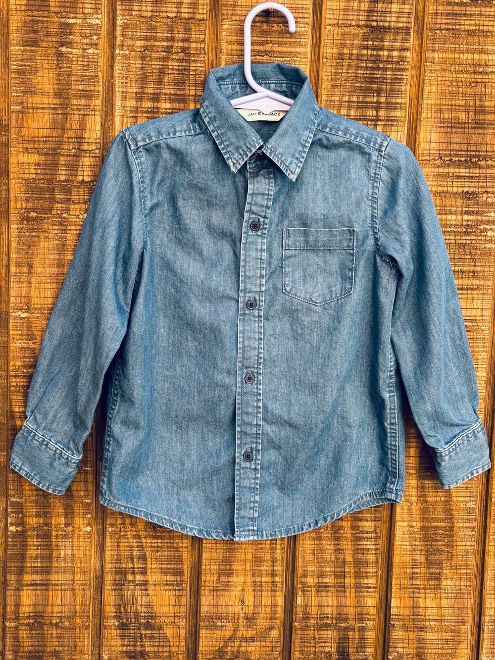 Janie and Jack Denim Button Up Long Sleeve Shirt